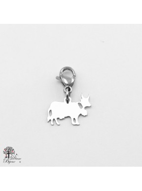 Stainless steel mini pendant cow 11mm