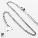 Stainless steel mini Pendant cow + Chain 11mm