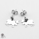 Mini stainless steel Earrings cow 11mm