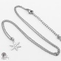 Stainless steel mini Pendant snow flake + Chain 11mm