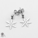 Mini stainless steel Earrings snow flake 11mm
