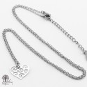 Mini pendentif coeur + collier en acier inox 11mm