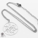 Stainless steel Pendant Edelweiss 23mm + Chain