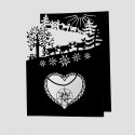 Carte Poya à 3 volets (n/b) avec pendentif Edelweiss