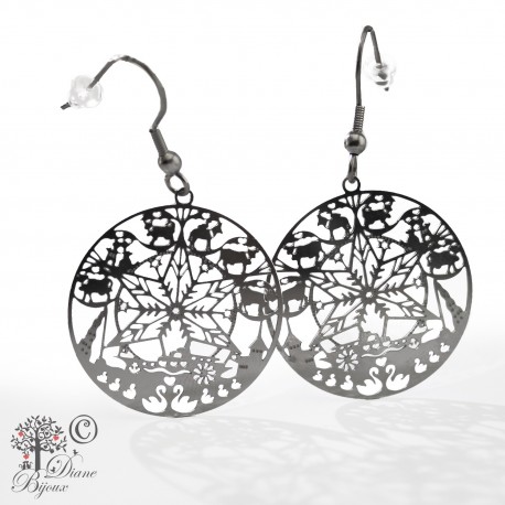Earring wheel of happiness stainless steel